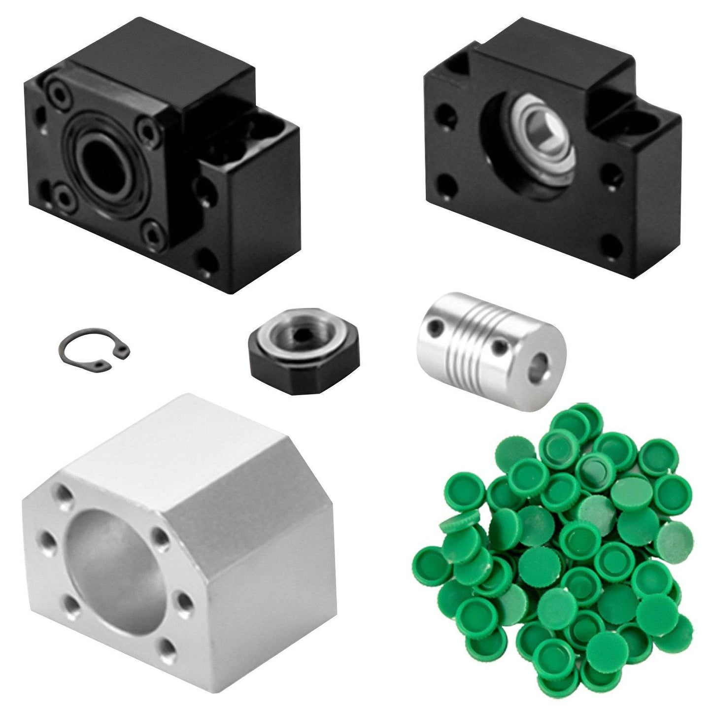 1Pcs RM1605-1000mm Ballscrew With BF12 BK12 Kit, Coupling, Slide Blocks Linear Guide Rail Set For DIY CNC Routers Lathes Mills