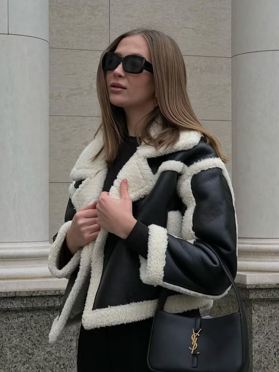 Women's Loose Lamb Wool Short Coat