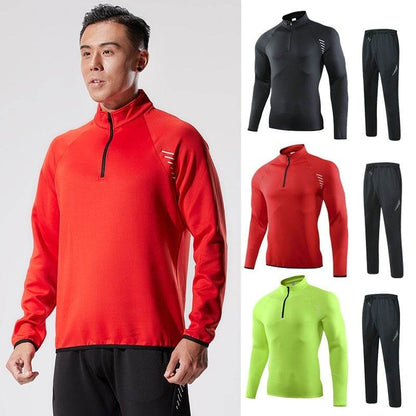 Half Zipper Long Sleeve Workout Top Outdoor Running Quick-drying Gym Shirt