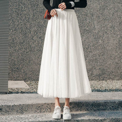 Pleated Mesh Midi Skirt – Women's Prairie Swing Skirt