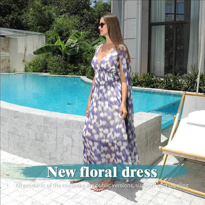 Casual New Floral Chiffon Long Dress
