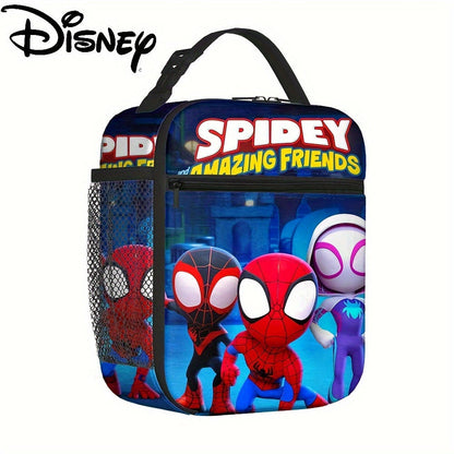 Disney Marvel Spider-Man Insulated Lunch Bag - Lightweight Nylon, Polyester Lined, Perfect For Work, School & Outdoor Camping