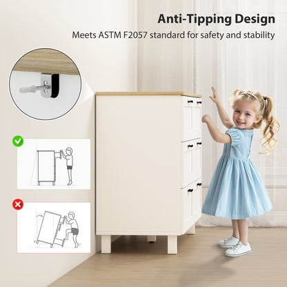 Martha 47" Wide Modern Dresser with 6 Drawers for Bedroom, Living Room and Entryway-White