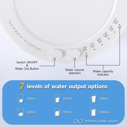 Smart Desktop Table Water Dispenser Pump Water Discharge Adjustable Portable Detachable USB Charging
