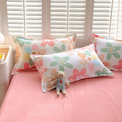 3 Piece Spring Floral Duvet Cover Set For Women Adults Home Bedroom Flowers Bedding Set With 2 Pillowcases Twin Full Queen King Size