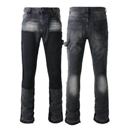 Denim Non-elastic Slim Fit Bootcut Trousers Men Jeans