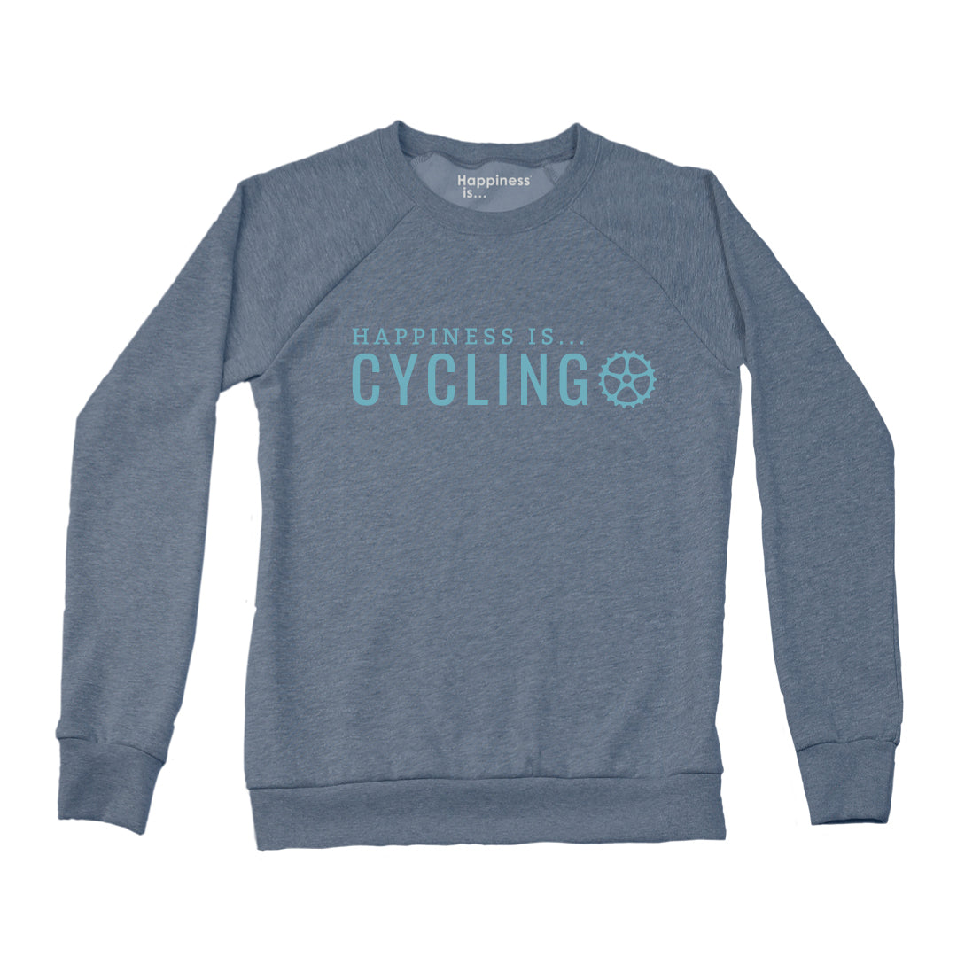 Women's Cycling Crew Sweatshirt, Heather Navy