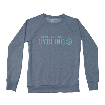 Women's Cycling Crew Sweatshirt, Heather Navy