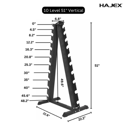 Steel Dumbbell Racks Vertical & Horizontal (3, 6, 8, 10 Levels)