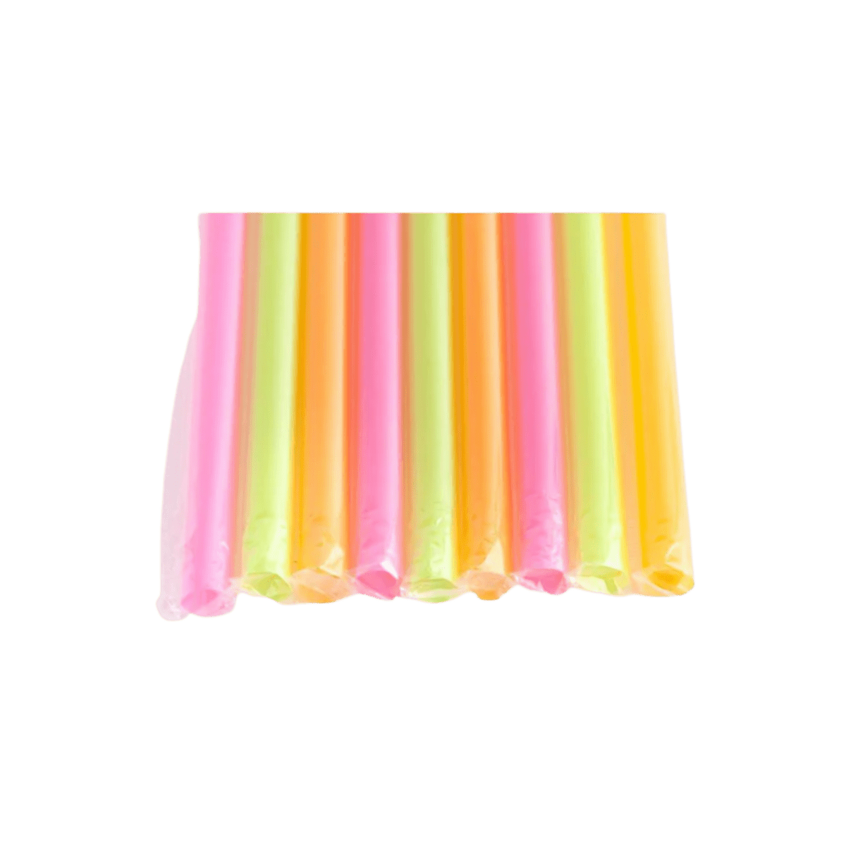 10" Individually Wrapped Neon Coloured Bubble Tea Straws
