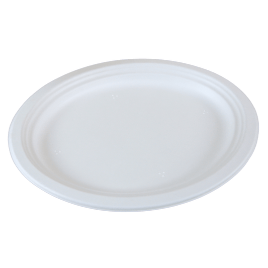 Assiette ovale en canne à sucre de 25 cm