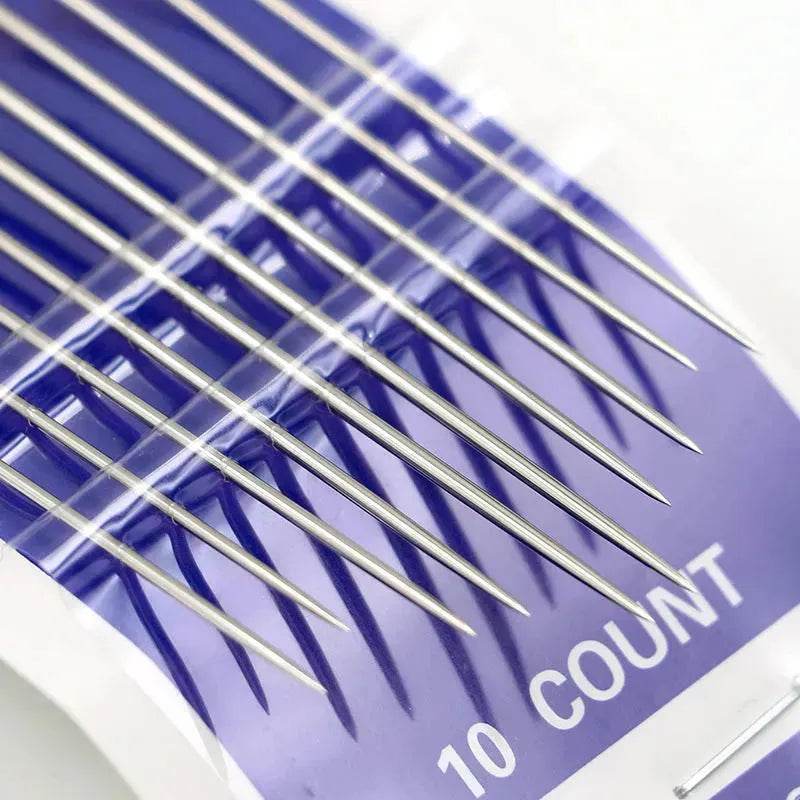 10 aiguilles à broder pour couture à la main, auto-enfileuses
