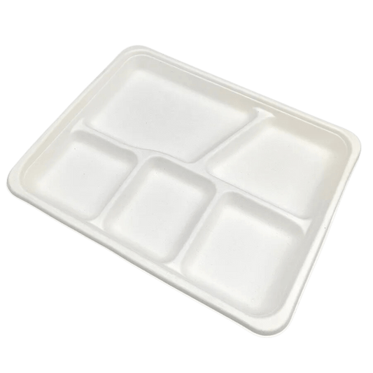 10" x 8" Sugarcane Trays - 5-Comp.
