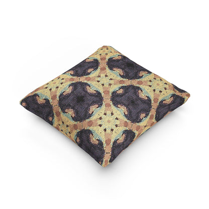 Geometric Mosaic Pattern Woven Pillow | Boho Tile Throw Cushion