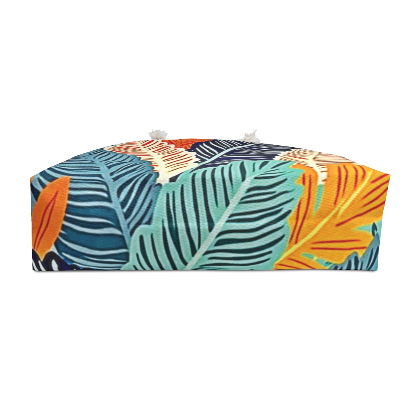 Sac de voyage à imprimé plumes tropicales | Motif feuilles colorées | Grand cabas | Sac maman débordée | Sac maman de tous les jours