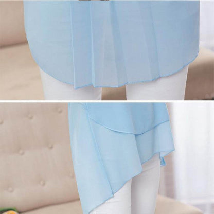 New Spring Summer Women Chiffon Loose Blouse  top O-Neck Short sleeve Plus size