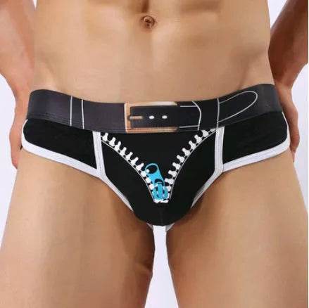 Men's Underwear Cotton Print U Convex  Antibacterial Brief Trunk Panties