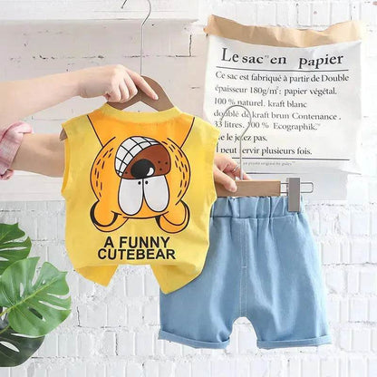Vêtements pour enfants Ensemble gilet décontracté d'été deux pièces pour garçons