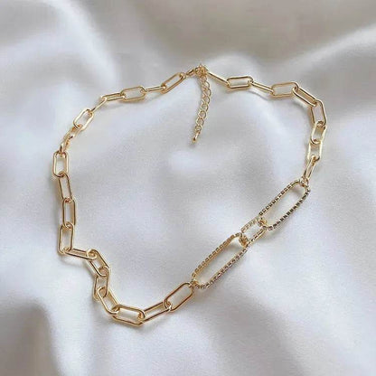 Cold Wind Zircon Gold Chain Necklace for women