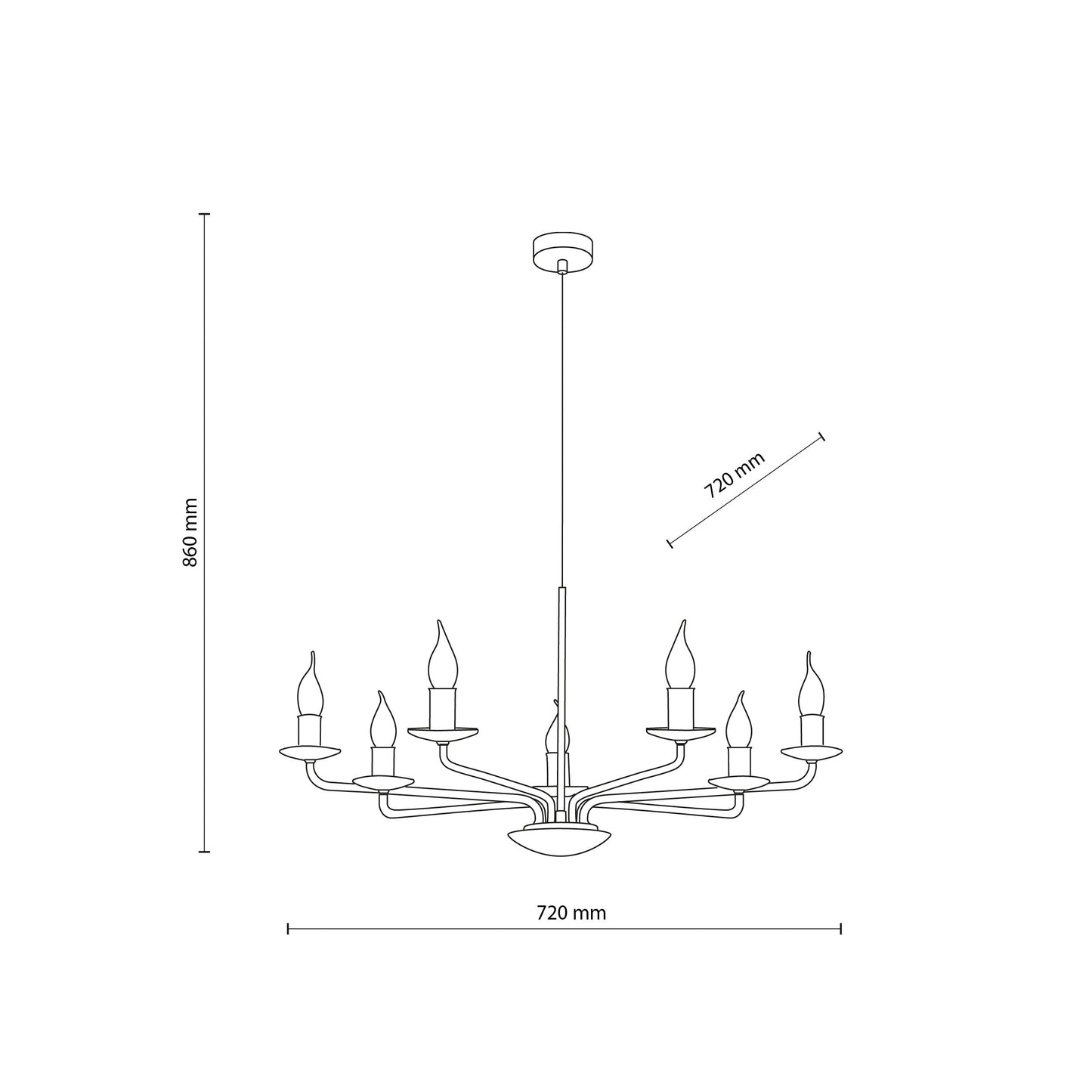 LIMAL Vintage Candle Pendant Light