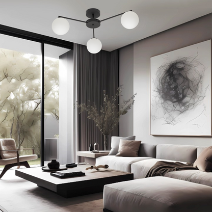 Plafonnier scandinave ELTON noir 3