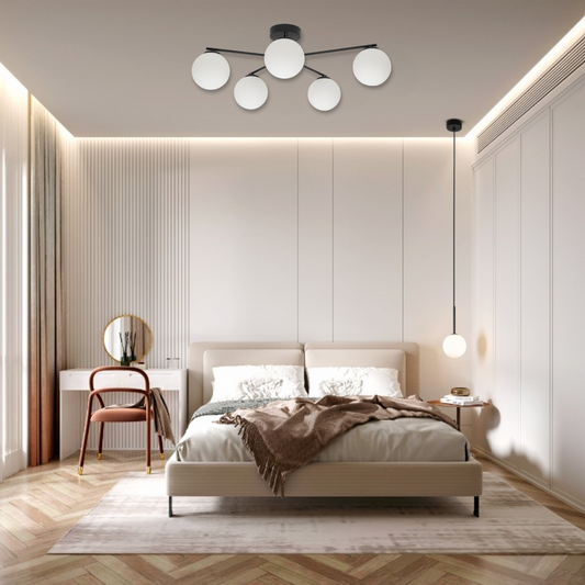 Plafonnier scandinave noir ELTON pour salon, chambre et couloir