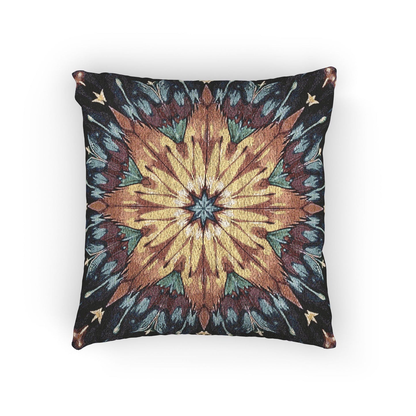 Oreiller tissé mandala étoile géométrique | Décoration Bohème, Style Kilim