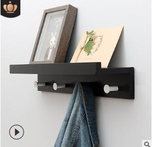 Bamboo Wall Shelf with Hooks – Creative Word Partition Floating Storage & Display Rack