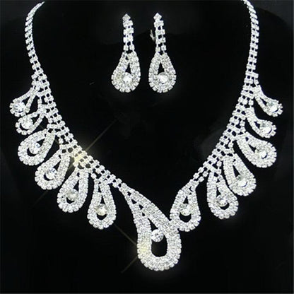 The New All-match Bridal Wedding Accessories Diamond Suit Big Chain Set