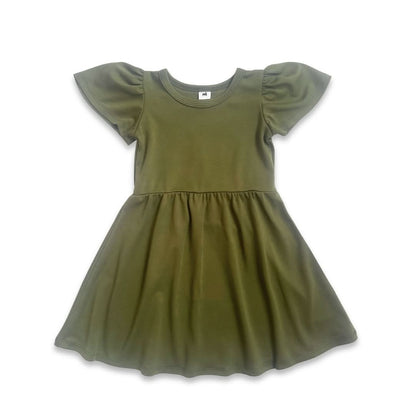 Kids’ Bamboo Kaia Dress | Palm Fronds