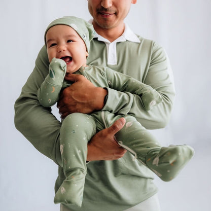 Bamboo Baby Zipper Footed Onesie | Night Sky