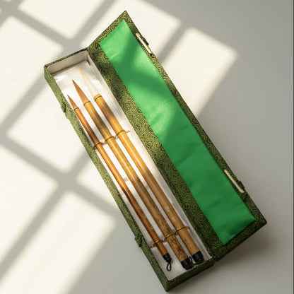 Goat & Sable Hair Bamboo Brush - Set Of 3 (Da Lan Zhu, Xiao Lan Zhu)