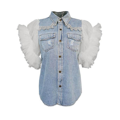 Denim Jacket Women Casual Sleeveless Lapel Style