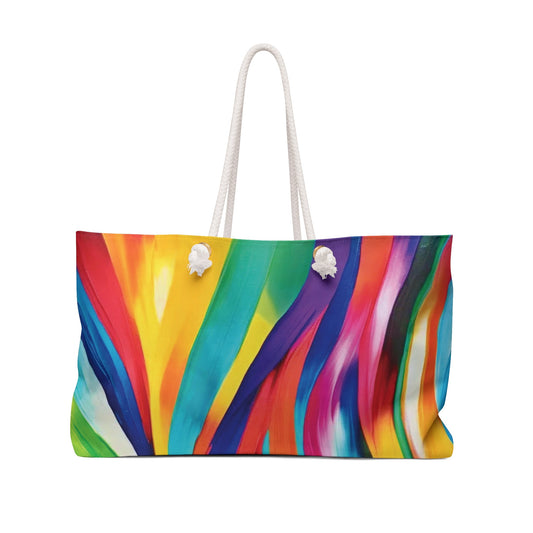 Sac de voyage Onde Abstraite Colorée | Grand fourre-tout à Rayures Arc-en-ciel