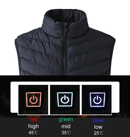 LoClimb Men's Camouflage USB Heated Vest Sleeveless Jacket for Hiking Skiing