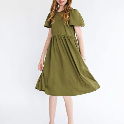 Youth Bamboo Kaia Dress | Palm Fronds