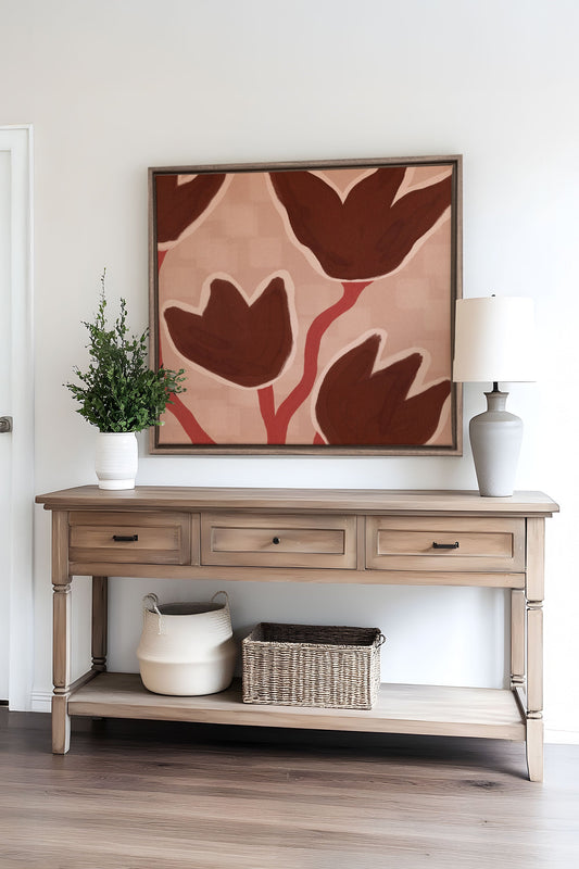TERRE EN FLEURS, Œuvre sur toile tendue