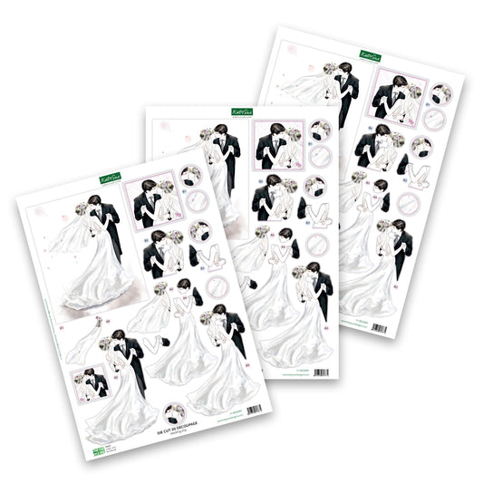 Die Cut Decoupage – Wedding Day (Pack Of 3)