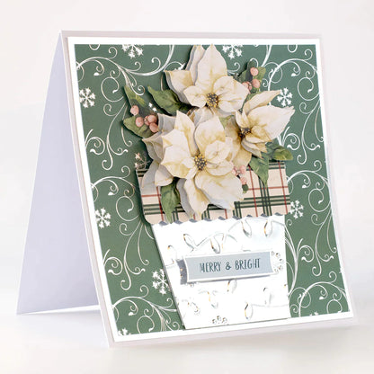 Die Cut Decoupage – Poinsettia and Christmas Tree (Pack Of 4)