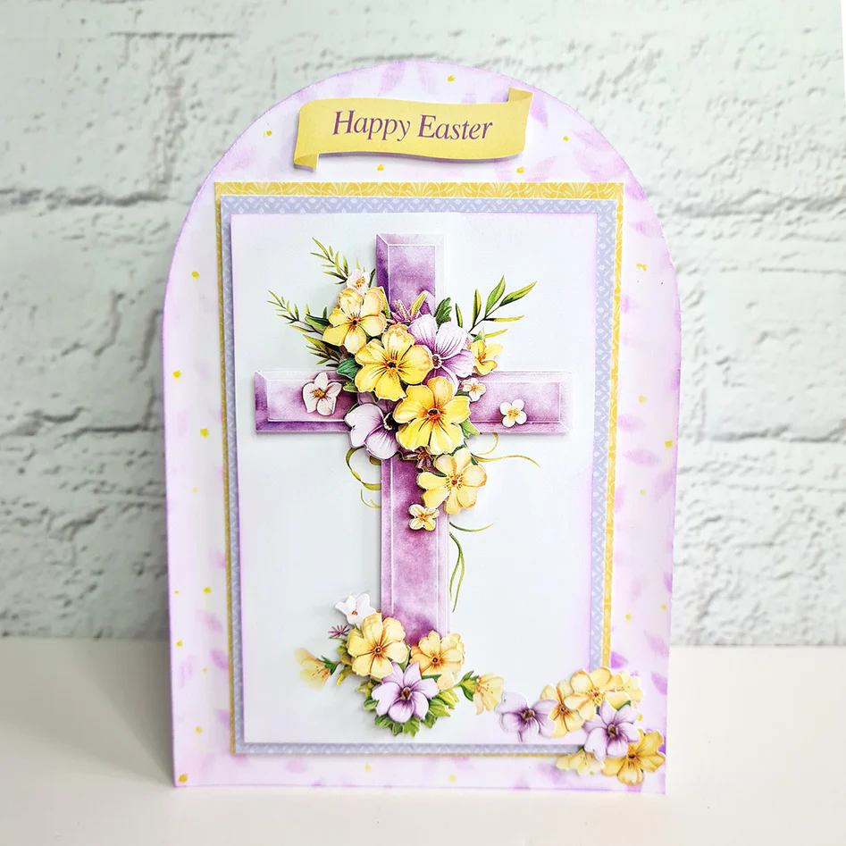 Décopatch prédécoupé – Croix florale lilas (lot de 3)