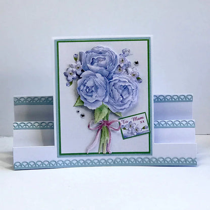 Découpage découpé à l'emporte-pièce - Gâteau d'anniversaire et fleurs (Paquet de 12)