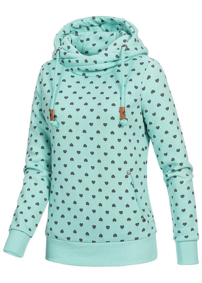 Women Printed loose hooded sweatshirt