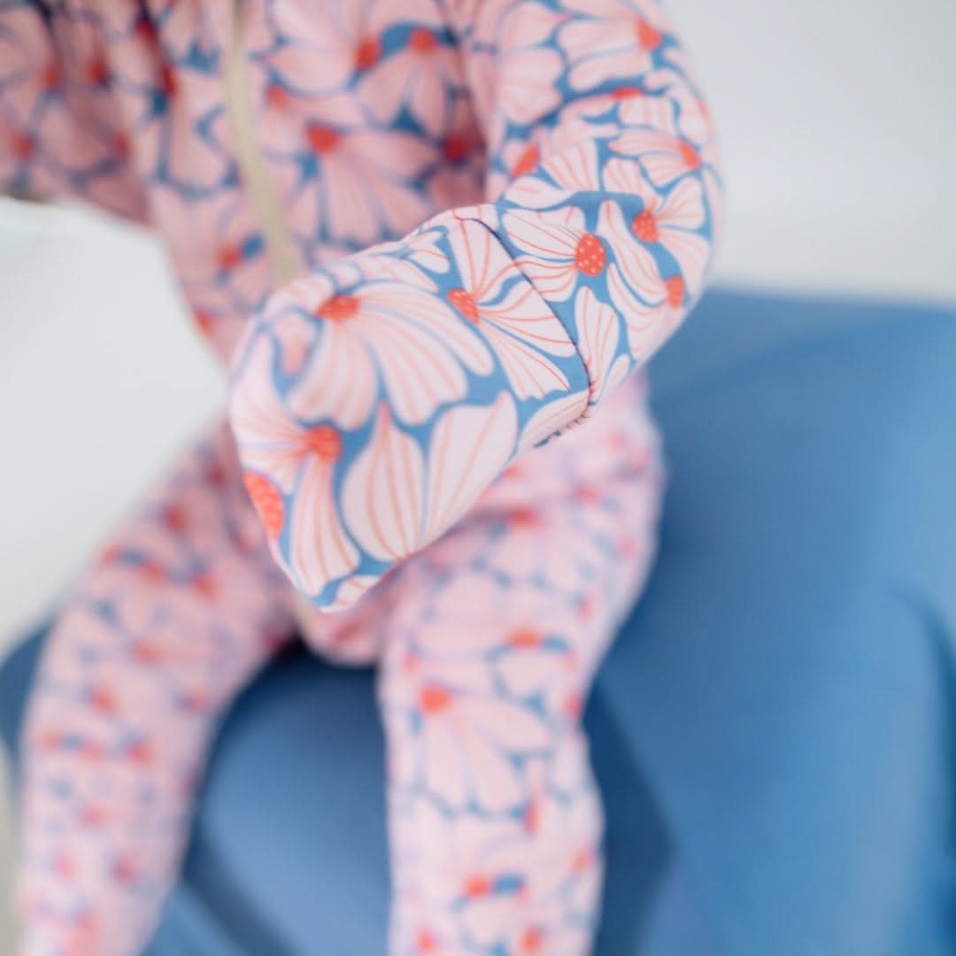 Bamboo Baby Zipper Footed Onesie | Saltwater Floral