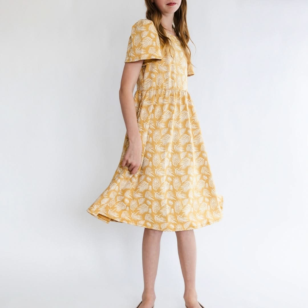 Youth Bamboo Kaia Dress | Palm Fronds