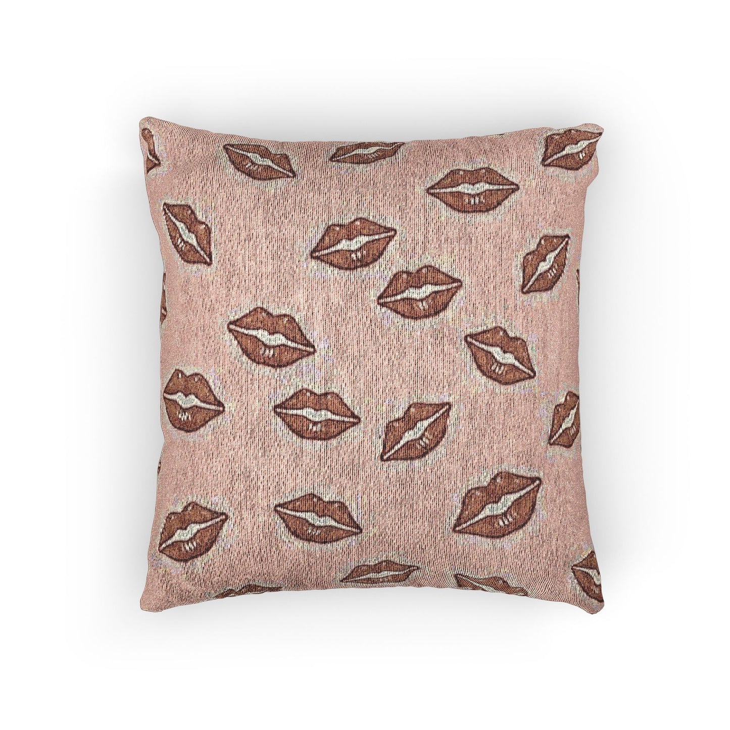 Kiss Pattern Woven Pillow | Lip Print Decorative Pillow