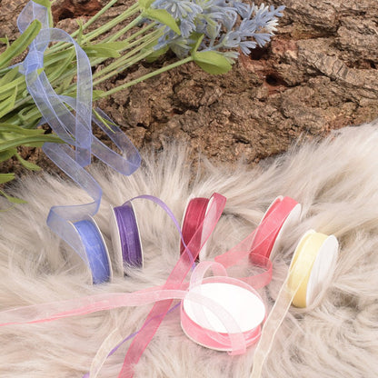 Vaessen Creative Organza Ribbon 6 Colors 6mmx2m Baby Rose