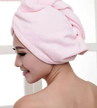 Women's Microfiber Hair Dryer Cap Absorbent Hair Towel.