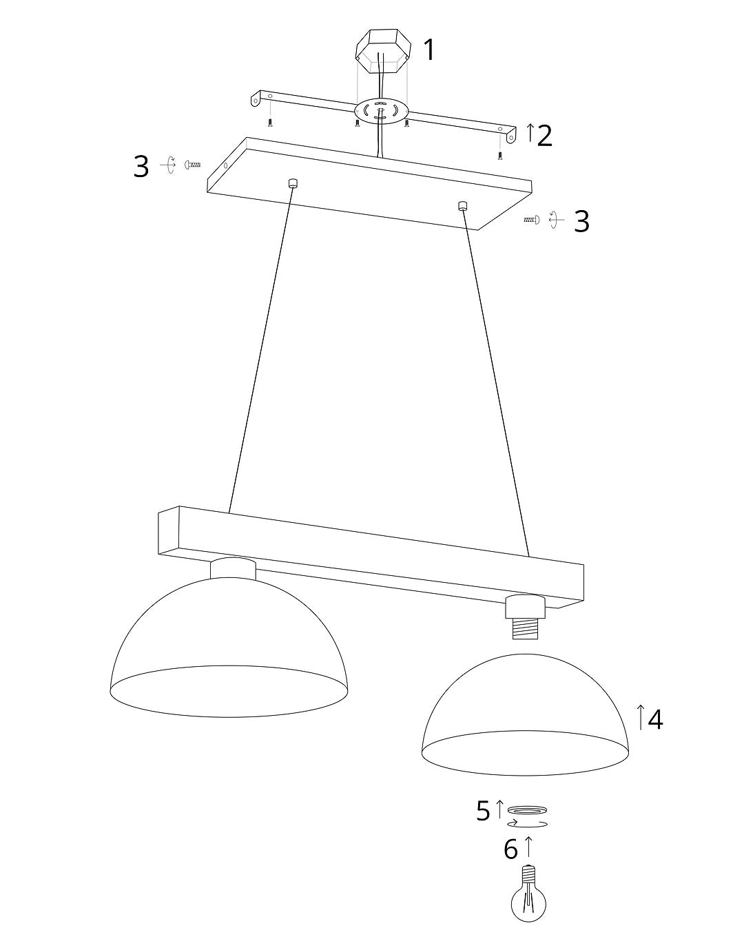 Oslo White Scandinavian Minimalist Pendant Light Fixture for Kitchen & Dining