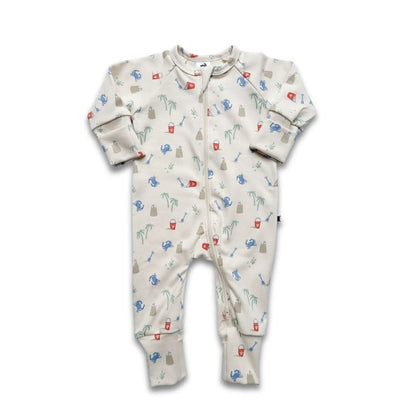 Bamboo Baby Zipper Footed Onesie | Saltwater Floral