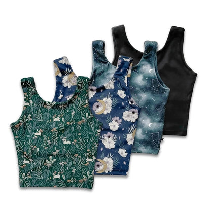 Youth Bamboo Longline Bralette-Style Tank | Celestial Floral